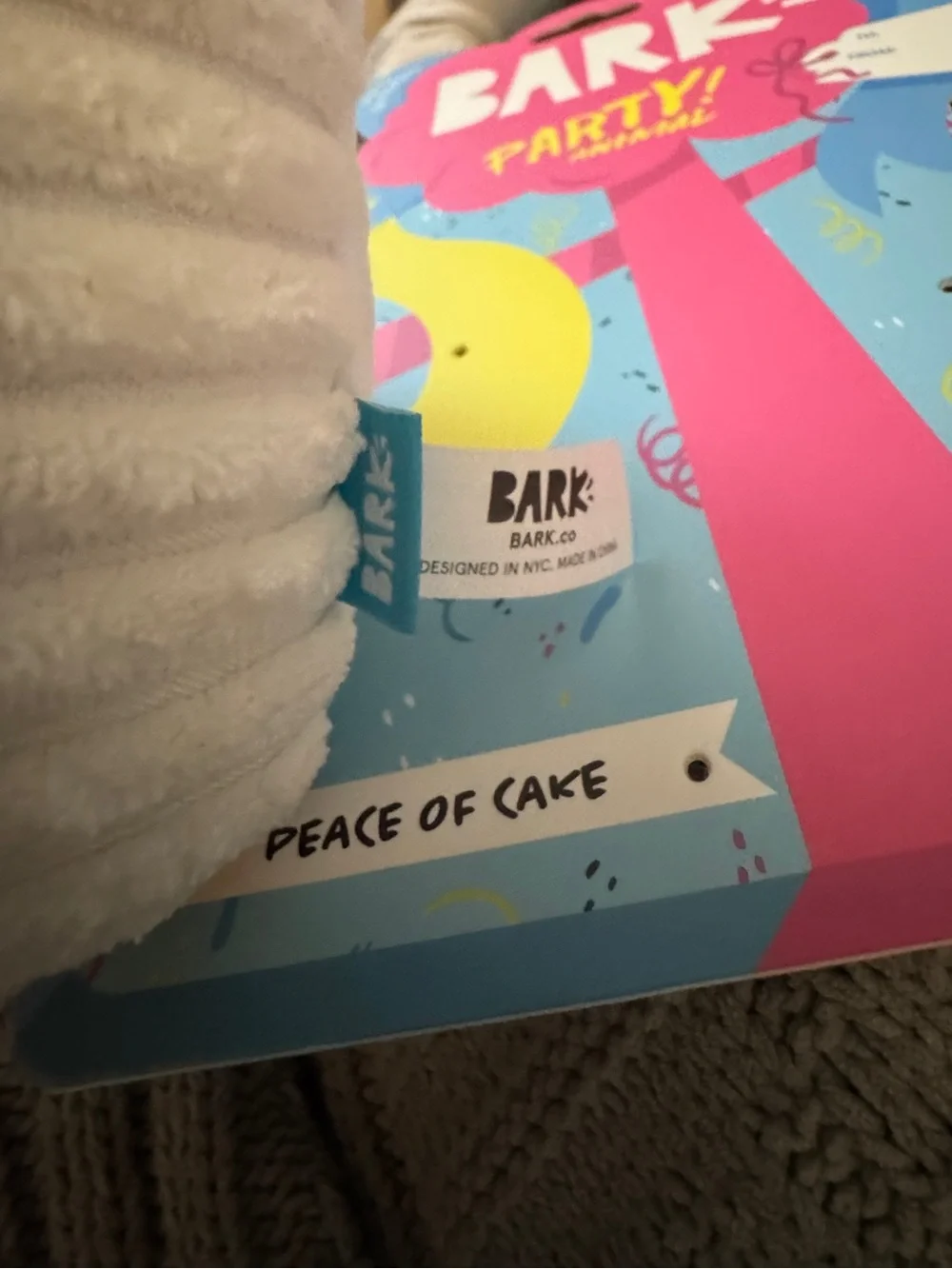 Bark Party! Animal ‘Peace Of Cake’ Large Plush Dog Toy